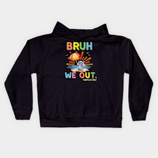 Bruh We Out Last Day Of School Funny Cat Lover Summer Kids Hoodie